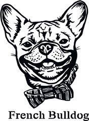 French Bulldog - Funny Dog, Vector File, Cut Stencil for Tshirt