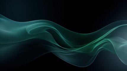 Fototapeta premium Mysterious dark abstract background with black and green gradient effect.