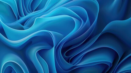 Obraz premium Unique abstract blue pattern on black background with dynamic curves and detailed fractal graphics for science and technology concepts.