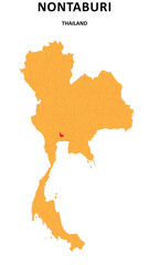 Nontaburi Map is highlighted on the Thailand map with detailed State and region outlines.