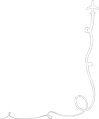 Airplane line path icon, flight, route, travel