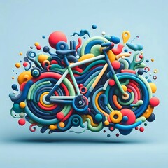 Fototapeta premium 3d render bicycles or bike, 3d vibe cycle or bike minimalistic illustration