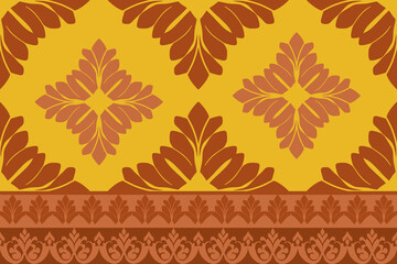 Yellow and Orange Damask seamless pattern . Luxury vintage style , Carpet and Certain decoration