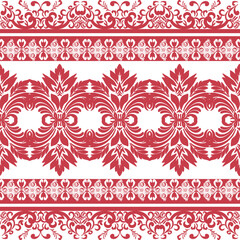 Red Damask seamless pattern . Luxury vintage style , Carpet and Certain decoration