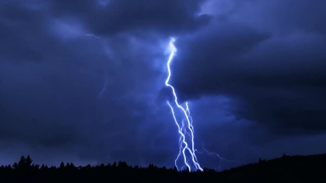 Nighttime City Lightning Storm,lightning background, thunder, lightning
