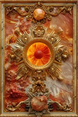 Baroque, Barocco Ornate Marble Ceiling Non-Linear Reformation Design with Intricate Accents Depicting Classic Elegance and Architectural Beauty