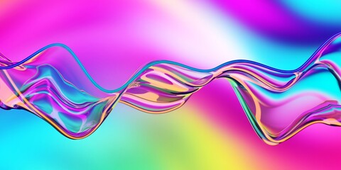 Colorful Abstract Wavy Liquid. Shiny wavy texture