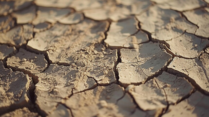 Fototapeta premium Cracked and Dry Soil Surface