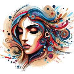 beauty-face -girl-paint  Adobe Illustrator Artwork