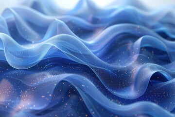 Obraz premium Blue Waves of Abstraction - Mesmerizing Background
