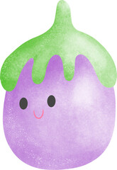Eggplant Adorable Cartoon Vegetable Character