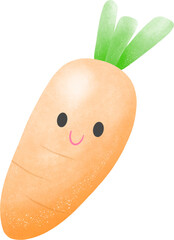 Carrot Adorable Cartoon Vegetable Character