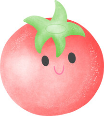 Red Tomato Adorable Cartoon Vegetable Character