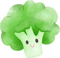 Broccoli Adorable Cartoon Vegetable Character