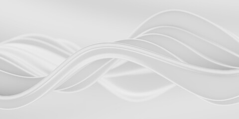 Flowing milk liquid. White smooth waves. Cream background