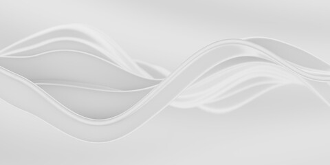 Flowing milk liquid. White smooth waves. Cream background