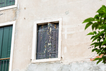 View to old buildings in the city of Murano