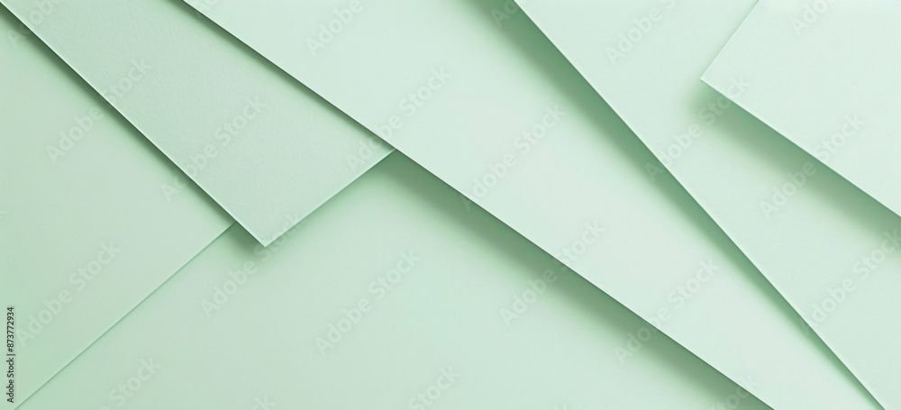 Fototapete photo of a minimalist mint green background with geometric shapes for design or text space. web bann