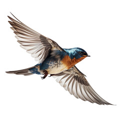 Obraz premium flying swallow isolated on transparent background