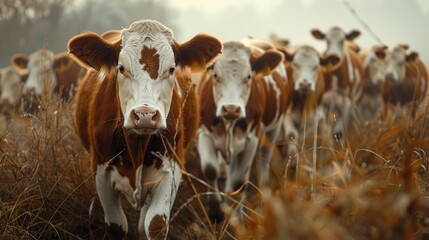 Herd of cows on a pasture