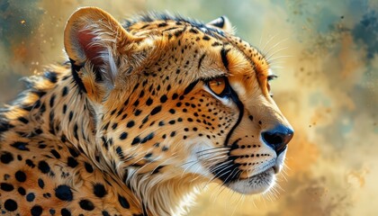Cheetah Portrait with Abstract Background.