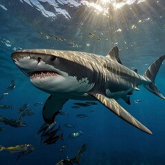 Naklejka premium great white shark