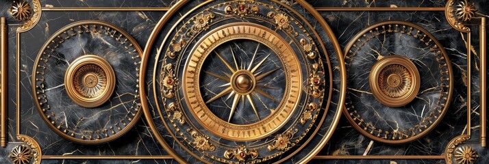 Fototapeta premium Baroque, Barocco Ornate Marble Ceiling Non-Linear Reformation Design with Intricate Accents Depicting Classic Elegance and Architectural Beauty