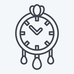 Icon Wall Clock. related to Home Decoration symbol. line style. simple design editable. simple illustration