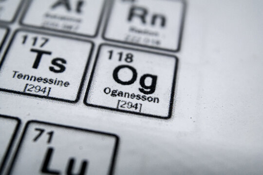 periodic table of element oganesson 