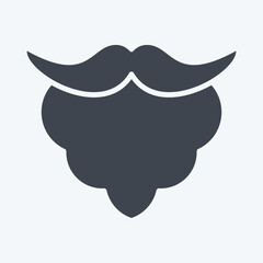 Icon Beard. related to Ireland symbol. glyph style. simple design editable. simple illustration