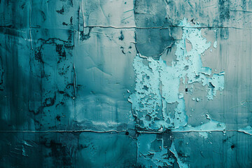 Abstract background in the style of teal and turquoise gradient color, texture of paint on the wall, with copy space for text or design.


