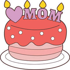 Happy Mothers Day character cartoon mom and daughter.
Mom and son illustration with heartwarming design.