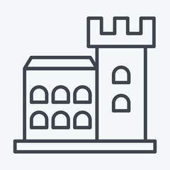 Fototapeta premium Icon Dubun Castle. related to Ireland symbol. line style. simple design editable. simple illustration