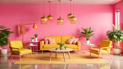 Spare but Bright Interiors, Projected in 3D Realizations