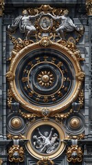Obraz premium Baroque, Barocco Ornate Marble Ceiling Non-Linear Reformation Design with Intricate Accents Depicting Classic Elegance and Architectural Beauty