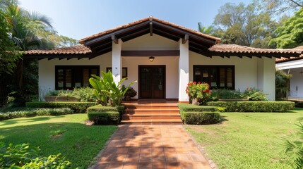 Inviting dwelling serving as a refuge, blend of traditional and modern design, comfortable and secure, a place of protection and peace