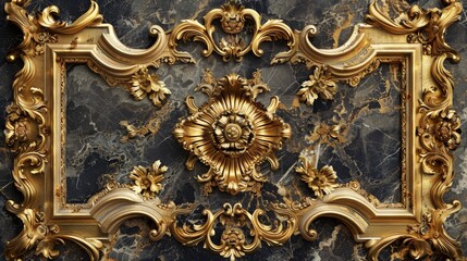 Baroque, Barocco Ornate Marble Ceiling Non-Linear Reformation Design with Intricate Accents Depicting Classic Elegance and Architectural Beauty