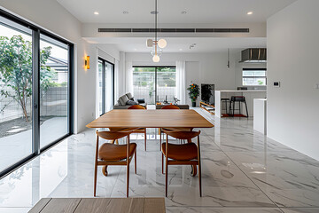 Simple modern style dining with white background