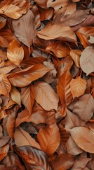 Pile of Brown Dry Leaves Background Symbolizing the Arrival of Autumn, Natural Fertilizer and Botanical Art, High-Resolution AI-Generated Wallpaper