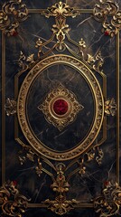 Fototapeta premium Baroque, Barocco Ornate Marble Ceiling Non-Linear Reformation Design with Intricate Accents Depicting Classic Elegance and Architectural Beauty