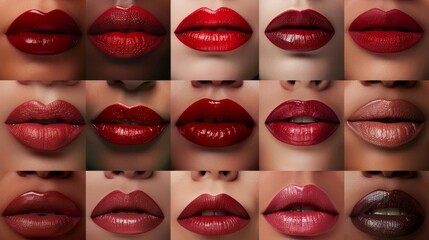 Obraz premium Lipstick Swatches in Various Hues