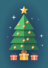 Weihnachtskarte mit Tannenbaum