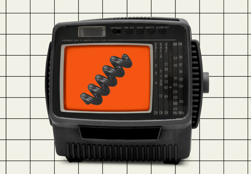 Vintage Portable Clock Radio Mockup With Generative AI