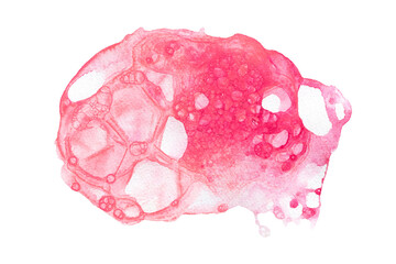 abstract watercolor foam bubble pink, gold hand drawn. tranquil paint stroke, isolated white background