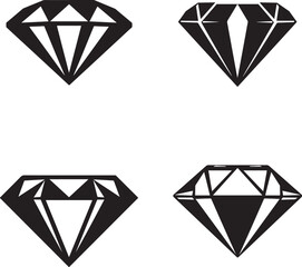 diamond illustration, diamond icon set