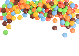 colorful chocolates candy on transparent background PNG