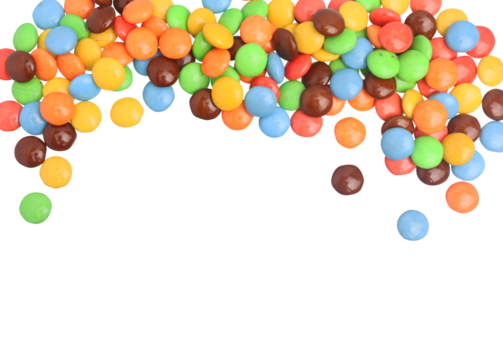 colorful chocolates candy on transparent background PNG