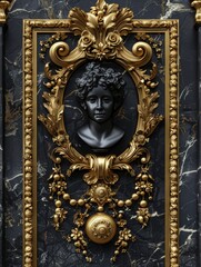 Baroque, Barocco Ornate Marble Ceiling Non-Linear Reformation Design with Intricate Accents Depicting Classic Elegance and Architectural Beauty