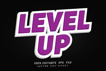 Obraz premium vector Level up 3d text effect Fully Editable.