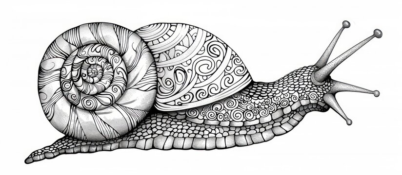 recommend clip art: Ornate Snail Illustration